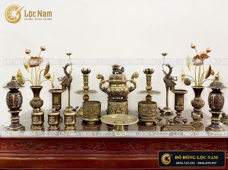 Bộ Đỉnh Đồng Ngũ Sự Cát Tút 70cm
