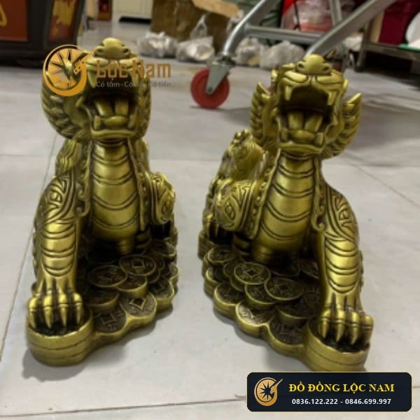Tỳ Hưu Phong Thuỷ Bằng Đồng Đế Tiền Sắc Nét