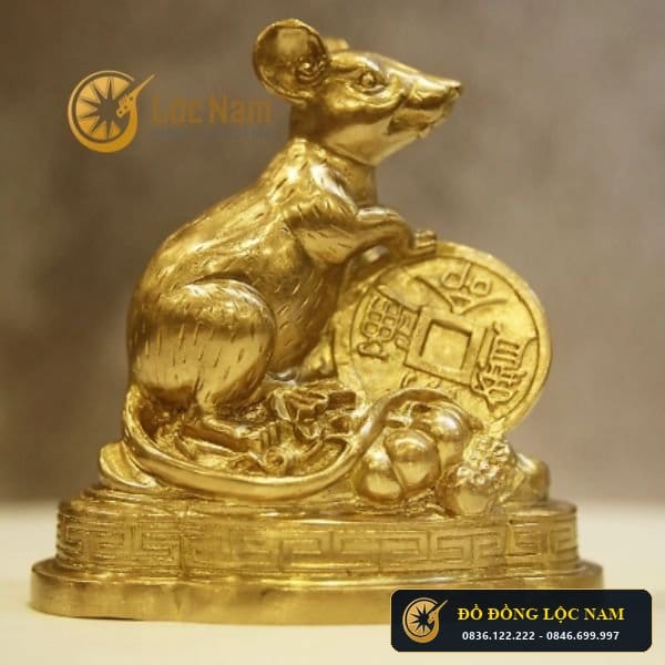 Tượng Linh Vật Chuột Bằng Đồng Cattut
