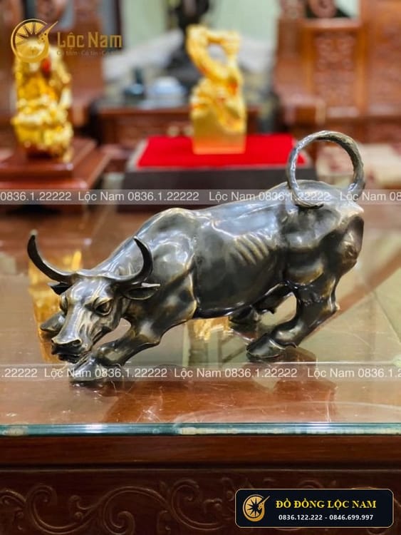 Tượng Trâu Bằng Đồng Phong Thủy Làm Giả Cổ