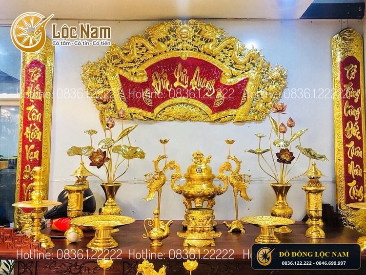 Bộ Cuốn Thư Câu Đối Chữ Việt Mạ Vàng 1m97 Cao Cấp