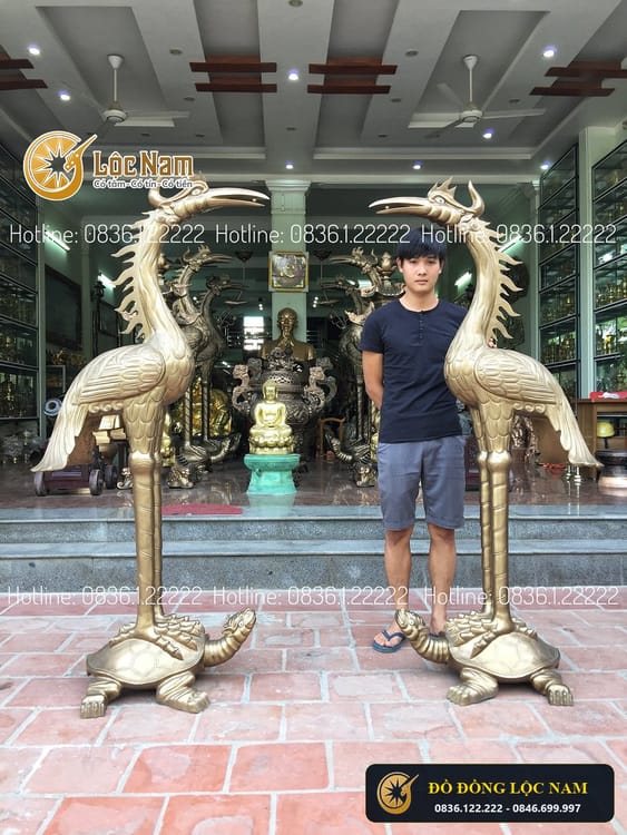 Đôi Hạc Thờ Bằng Đồng Cao 1m6 Cho Nhà Thờ Họ