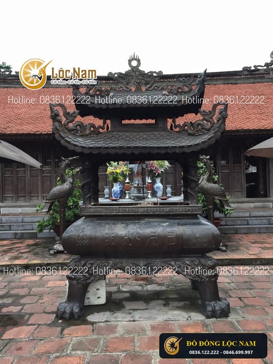 Đúc Lư Hương Đồng Lắp Đặt Cho Nhà Chùa góc chụp 1