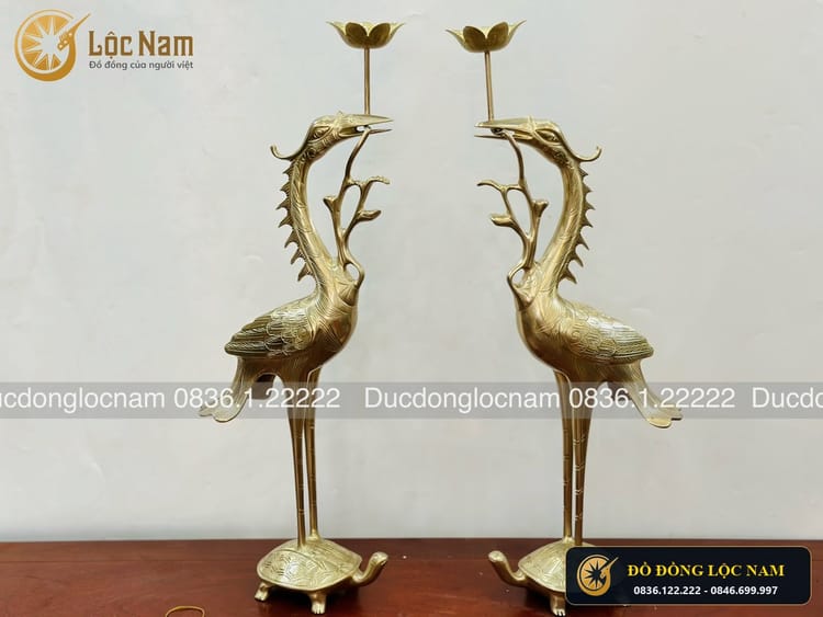 Hạc Thờ Bằng Đồng Catut Bo 60cm