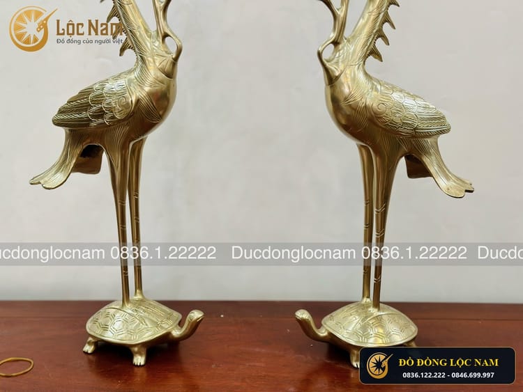 Hạc Thờ Bằng Đồng Catut Bo 60cm góc chụp 1