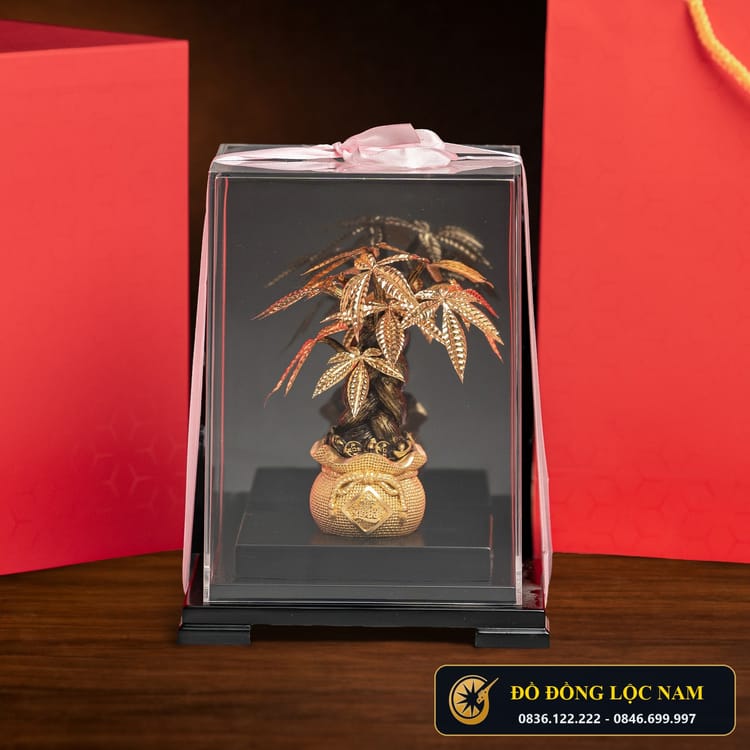 Cây Kim Ngân Chiêu Tài Dát Vàng 24K - Mẫu 4 góc chụp 1