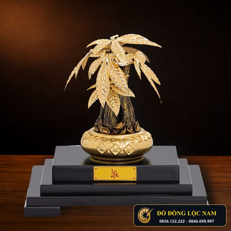 Cây Kim Ngân Đế Gỗ Mạ Vàng 24K - Mẫu 9
