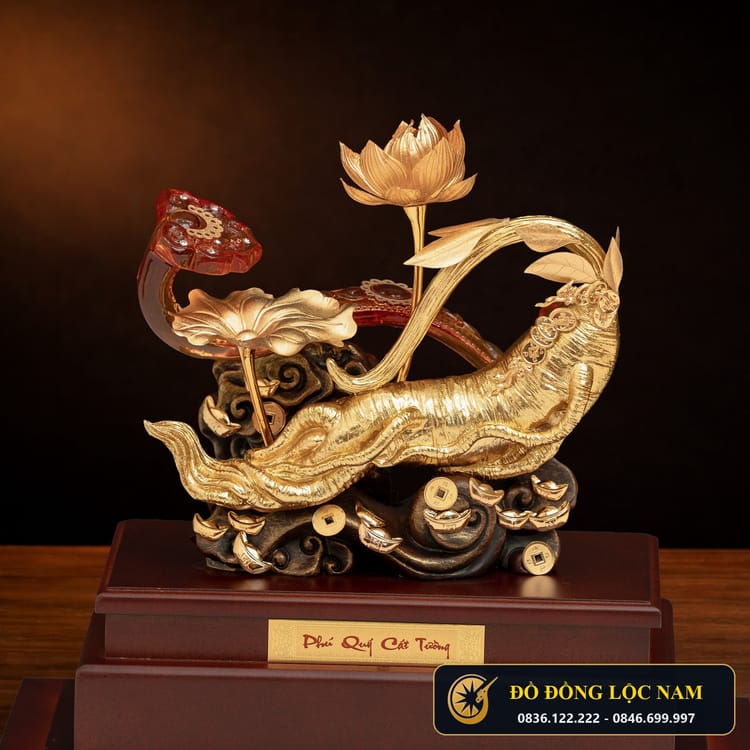 Mô Hình Củ Nhân Sâm Mạ Vàng 24K Trường Thọ Phúc Lộc góc chụp 1