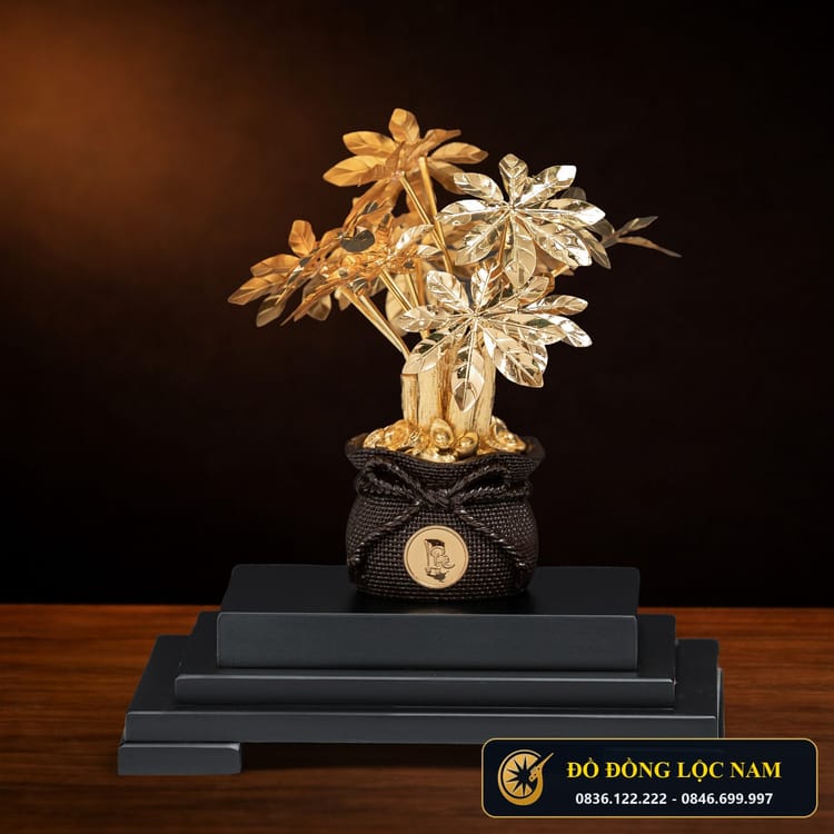 Cây Kim Ngân May Mắn Mạ Vàng 24K - Mẫu 2