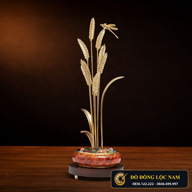 Mô Hình Bông Lúa Vàng Phong Thủy Để Bàn