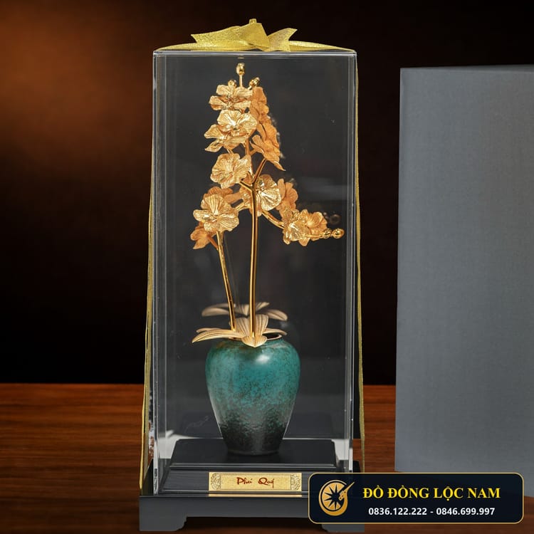 Chậu Hoa Lan Phú Quý Mạ Vàng 24K - Mẫu 1 góc chụp 2