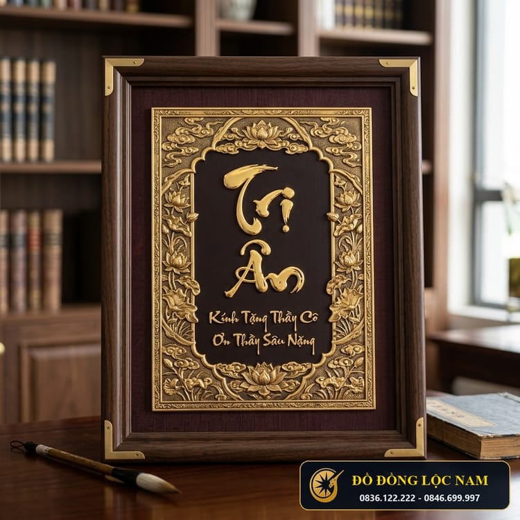 Quà Tặng 20/11 Bằng Đồng – Tranh Chữ Tri Ân Dát Vàng