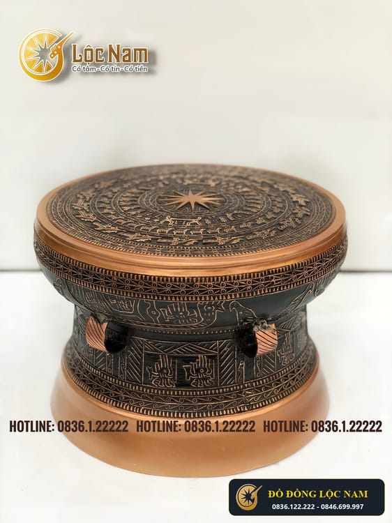 Qua Trống Đồng Do Duong Kinh 40cm Trung Bay Phong Khach góc chụp 2