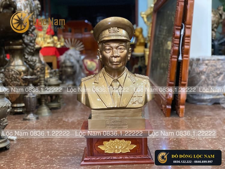 Tượng Chân Dung Bằng Đồng Đại Tướng Võ Nguyên Giáp Cao 55cm