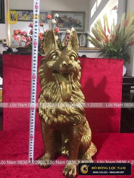 Tượng Chó Bằng Đồng Độc Đáo Rước Tài Lộc Cao 45cm