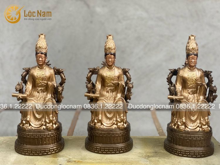 Tượng Mẫu Cửu Trùng Thiên Bằng Đồng Cao 25cm góc chụp 1