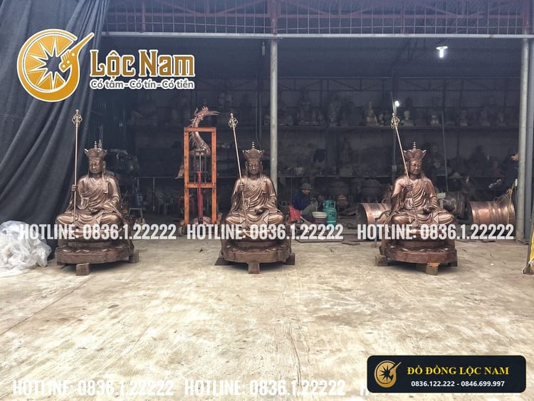 Tượng Địa Tạng Vương Bồ Tát Bằng Đồng Cao 1m6