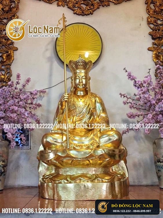 Tượng Địa Tạng Vương Bồ Tát Bằng Đồng Cao 1m6 góc chụp 2