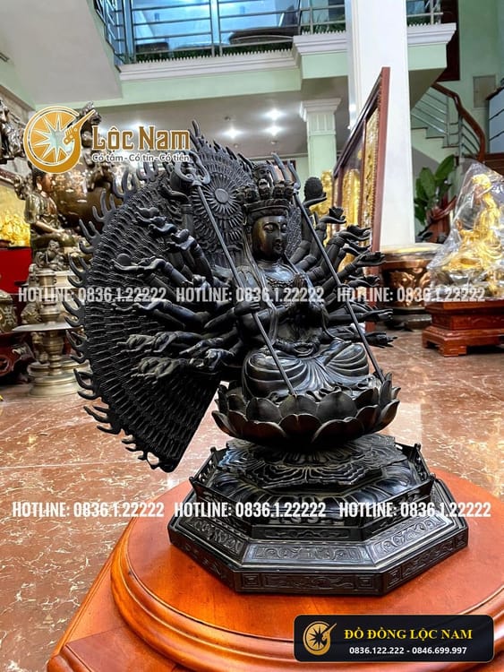 Tượng Thiên Thủ Thiên Nhãn Bằng Đồng Cao 48cm