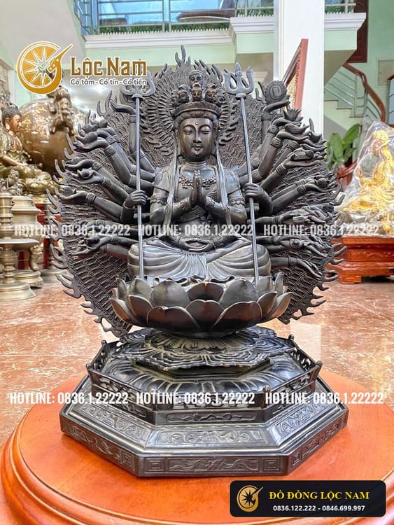 Tượng Thiên Thủ Thiên Nhãn Bằng Đồng Cao 48cm góc chụp 1